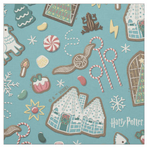 Tecido HARRY POTTER™ HOGWARTS™ Natal Cookie Patterno