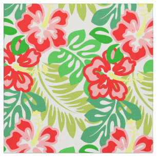 Tecido havaiano do impressão da flor do hibiscus