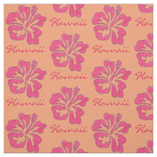 Tecido Hawaii Tropical Rosa Hibiscus Flower Havaiana