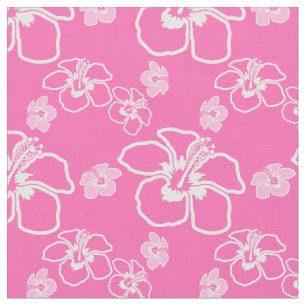 Tecido Hawaiian cor-de-rosa do hibiscus