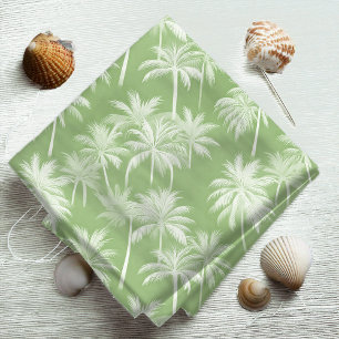 Tecido Hawaiian Palm Tree Silhouette Green ID1093