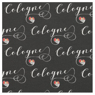 Tecido Heart Cologne Flag, Colônia, Alemanha
