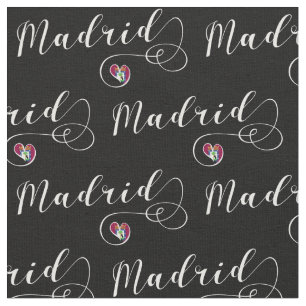 Tecido Heart Madrid, Espanhol, Madri Flag