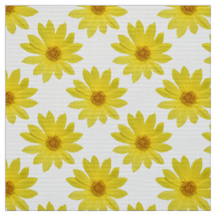 Tecido Helianthus 'Lemon Queen' - Padrão branco