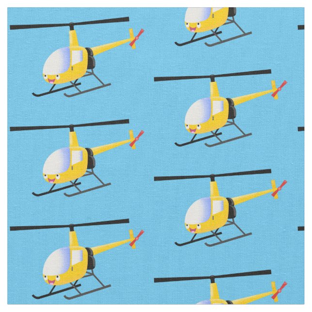 Tecido Helicóptero de animação amarelo giro (Detalhe)