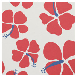 Tecido hibisco vermelho e azul moderno e simples