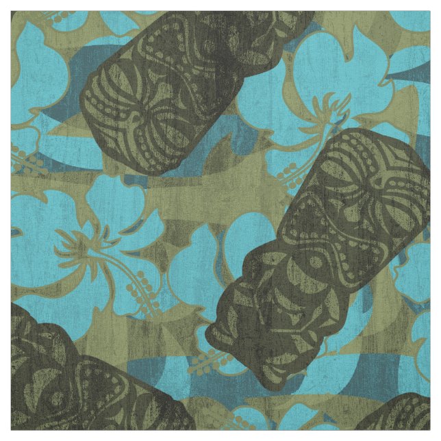 Tecido Hibiscus havaiano Tiki do refúgio de Ali'i (Modelo)