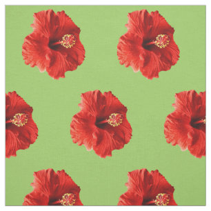 Tecido Hibiscus vermelho