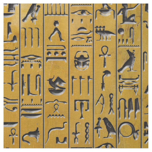 Tecido Hieroglyphics no ouro (Detalhe)