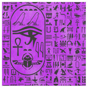 Tecido Hieroglyphics roxos
