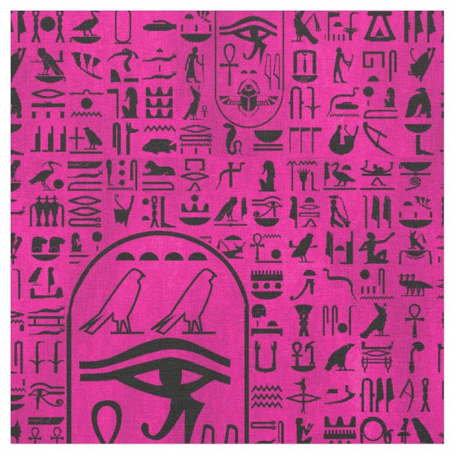 Tecido Hieroglyphics roxos (Detalhe)
