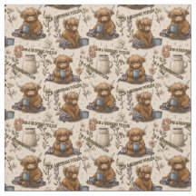 Highland Cow Morning Coffee Cozy Farmhouse Pattern
