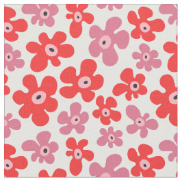 Tecido Hippie Flores Vermelhos Cor-de-rosa Padrão Floral 