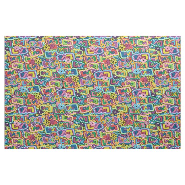 Tecido Hippie Love (Ação de Tuckson) (Fat Quarter)