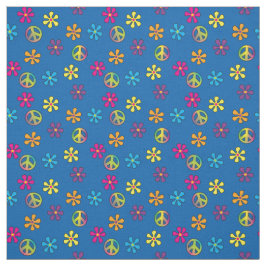 Tecido Hippie Peace and Flower Chá