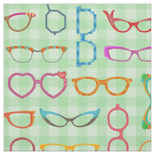 Tecido Hipster moderno retro dos Eyeglasses com guingão