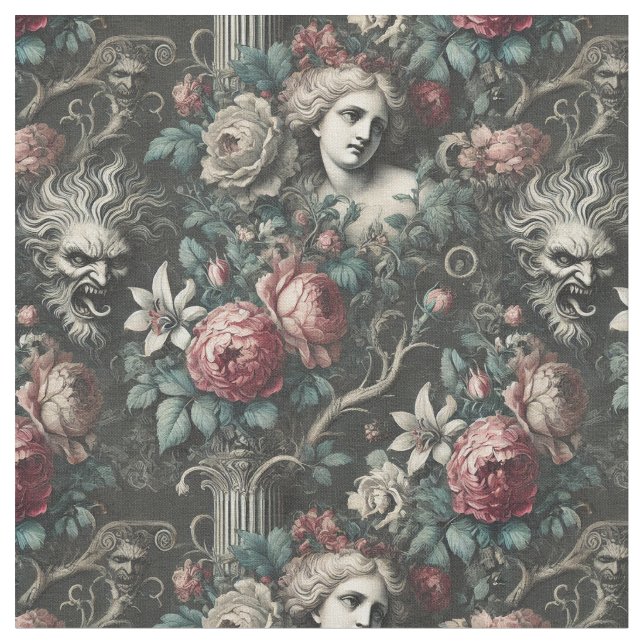 Tecido Histeria se esconde nos Blooms - Azulejo clássico  (Detalhe)