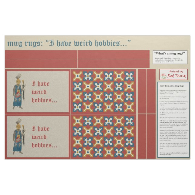 Tecido "Hobbies Estranhos" medievais - "Tapetes de Mug" (Fat Quarter)