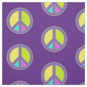 Tecido holiES - sinal colorido PEACE + suas ideias