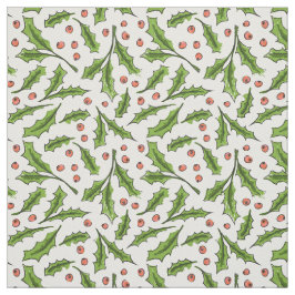Tecido Holly Berry Sprig Pattern