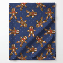 Homem de Biscoito de Natal Bolinha em Azul-Navio
