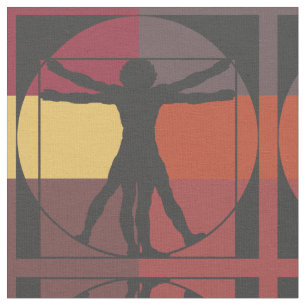 Tecido Homem geométrico de Vitruvian