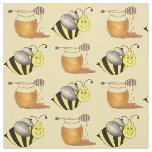 Tecido Honey Jar Pote Honeypot Bee Honeybee Bumblebee