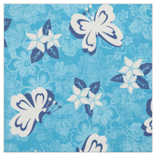Tecido Honolua Plumeria Butterfly e Hawaiian Hibiscus