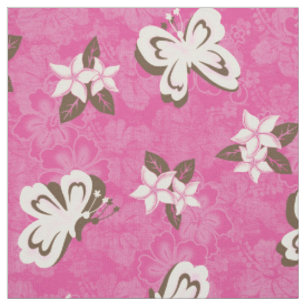 Tecido Honolua Plumeria Butterfly e Hawaiian Hibiscus