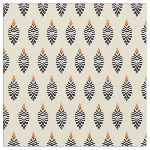 Tecido Hoopoe Bird Geométrico em Off-White