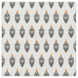 Tecido Hoopoe Bird - Padrão Geométrico em Branco