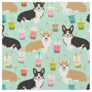 Tecido hortelã de corgi