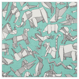 Tecido hortelã ditsy animal do origami