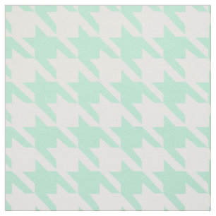 Tecido Hortelã mágica e Houndstooth branco Pattetrn