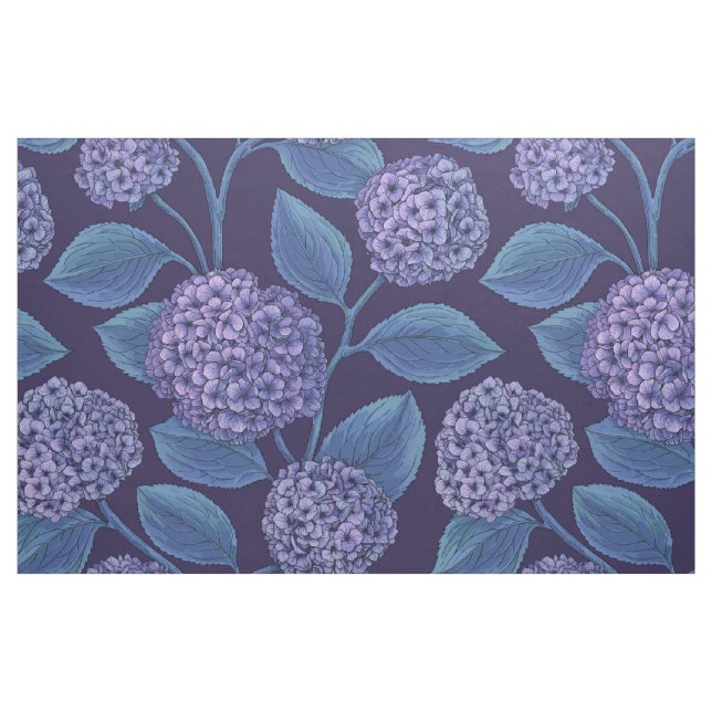 Tecido Hortênsia em violeta e azul (Fat Quarter)