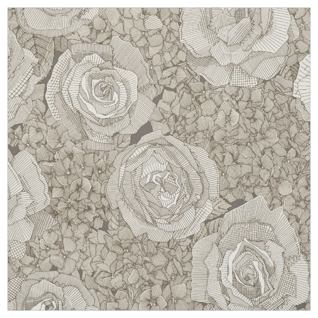 Tecido hortênsia rosa floral couro prata chá (Modelo)