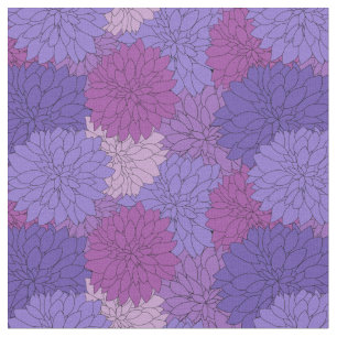 Tecido Hothouse Dahlias Purple Floral Impressão