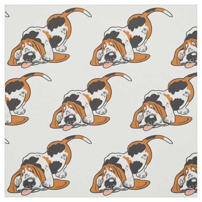 Tecido Hound Basset de desenho animado (Modelo)