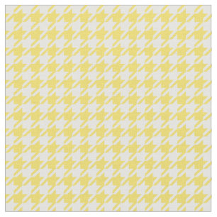 Tecido Houndstooth amarelo & branco do botão de ouro