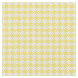Tecido Houndstooth amarelo & branco do botão de ouro