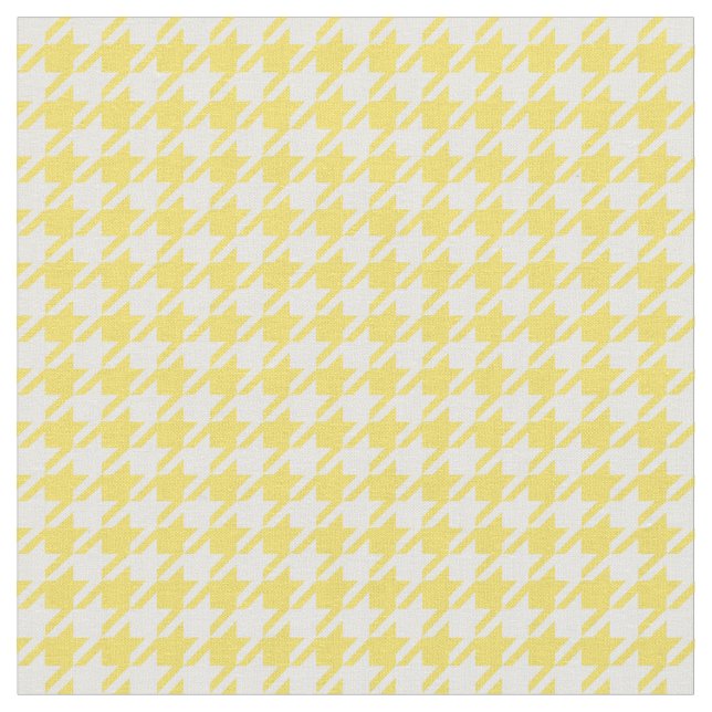 Tecido Houndstooth amarelo & branco do botão de ouro (Detalhe)