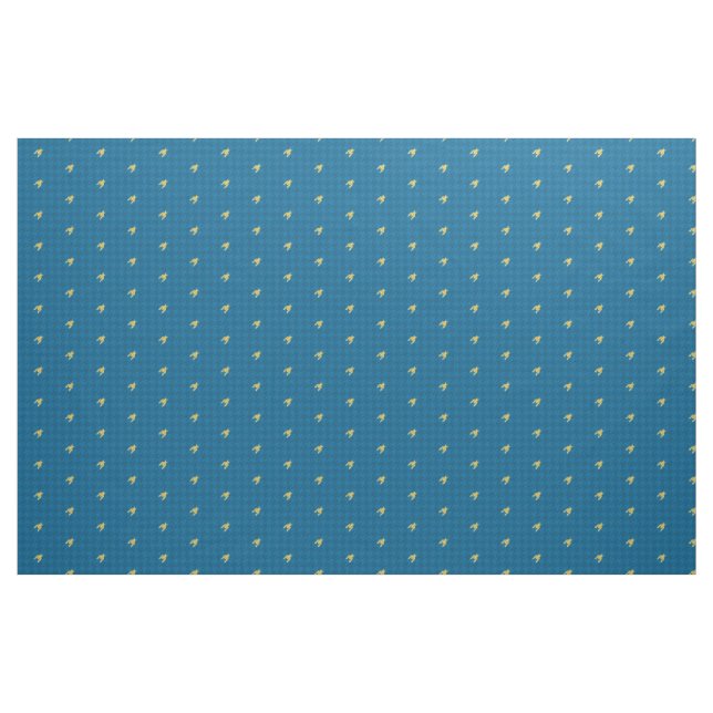 Tecido Houndstooth Azul com Acento Dourado (Fat Quarter)