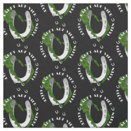 Tecido Hufeisen Glücksklee - Glück läuft auf vier Hufen