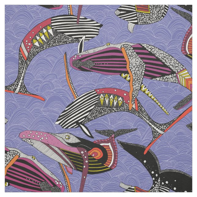 Tecido humpback whales periwinkle blue (Modelo)
