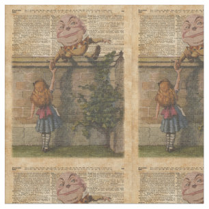 Tecido Humpty Dumpty & ilustração de livro do vintage de