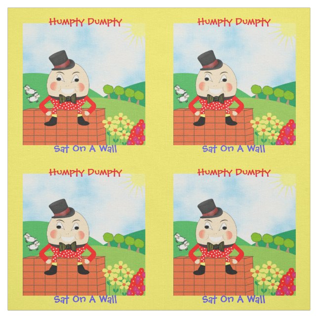 Tecido Humpty Dumpty Sat Em Um Antena Rhyme Design (Modelo)