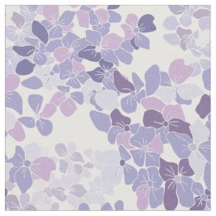 Tecido Hydrangea Padrão Floral - Blooms Roxos
