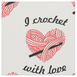 Tecido "I Crochet with Love" Coração de Fios com Artesana