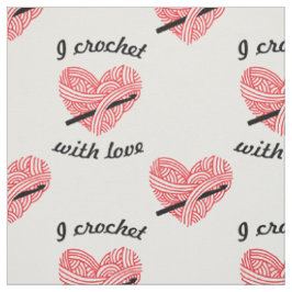 Tecido "I Crochet with Love" Coração de Fios com Artesana