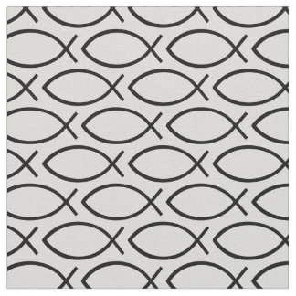 Tecido Ichthys Christian Symbol Pattern